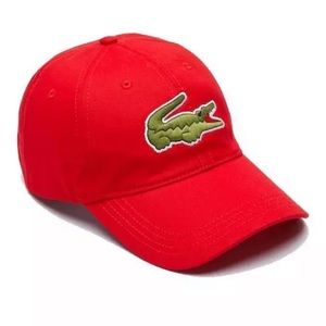 Lacoste Oversized Crocodile Cotton Cap RK4711 Red